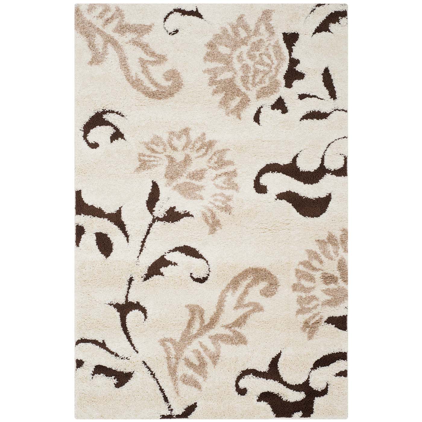 Safavieh Shag 63- Rug, SG463- - Cream / Dark Brown