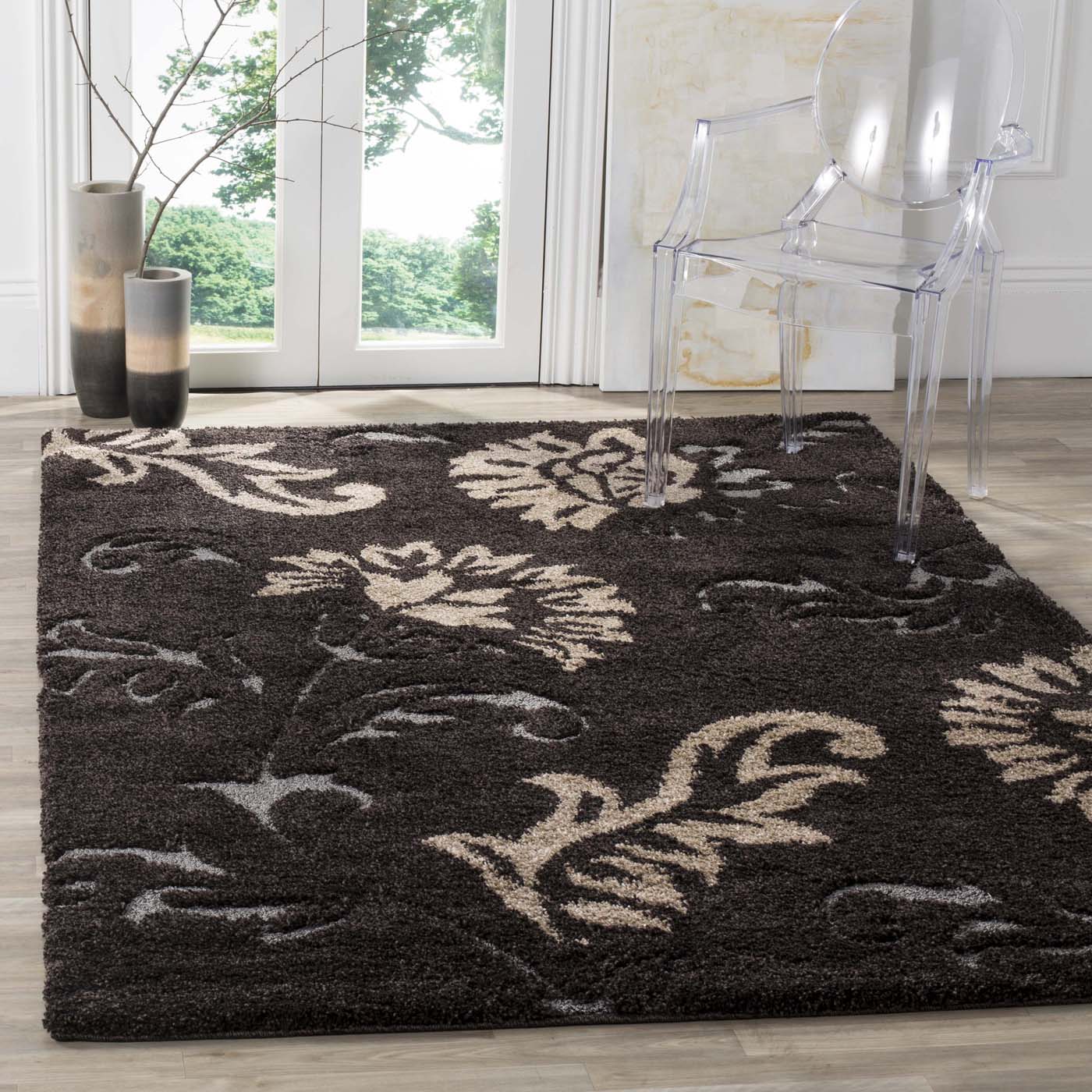 Safavieh Shag 63- Rug, SG463- - Dark Brown / Smoke