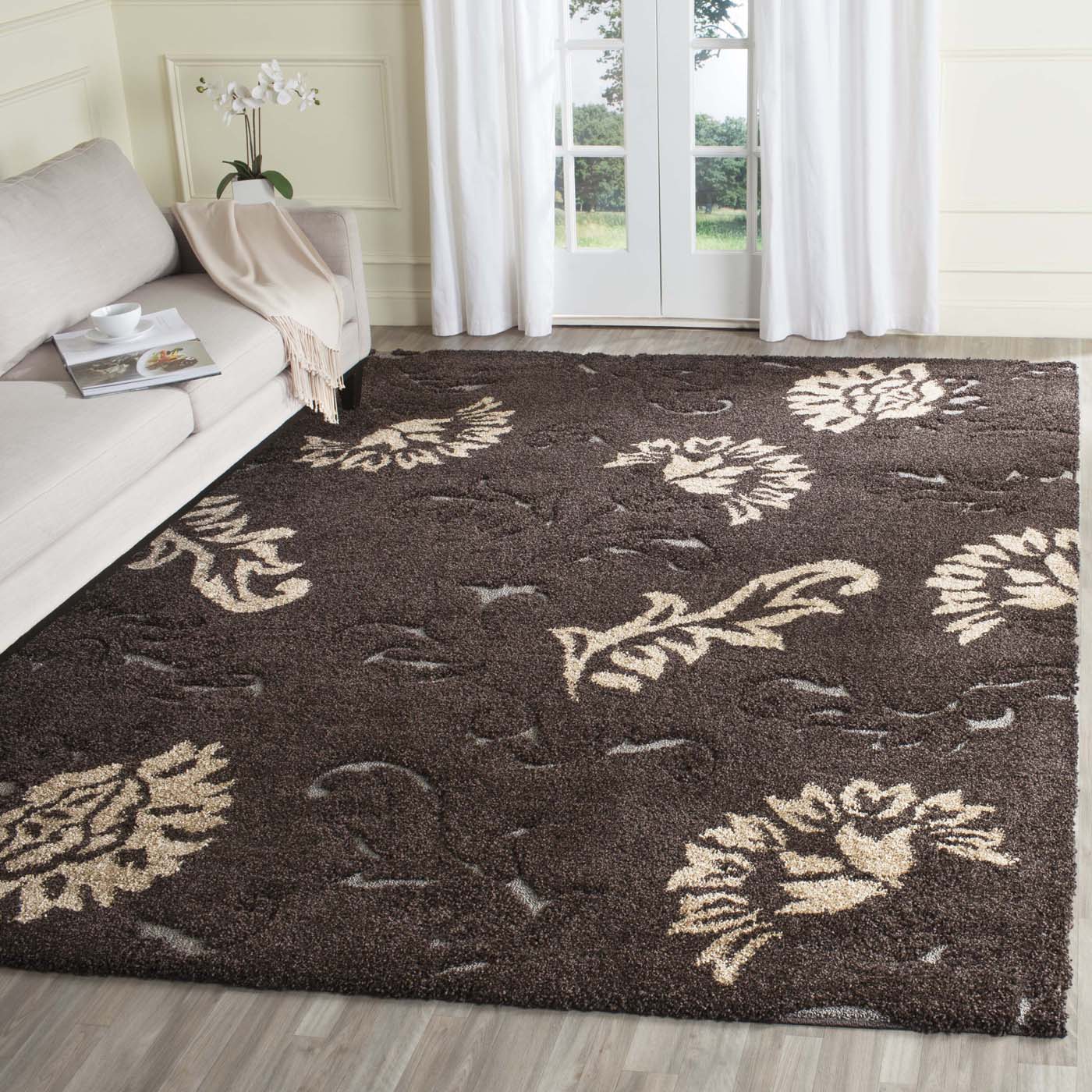 Safavieh Shag 63- Rug, SG463- - Dark Brown / Smoke