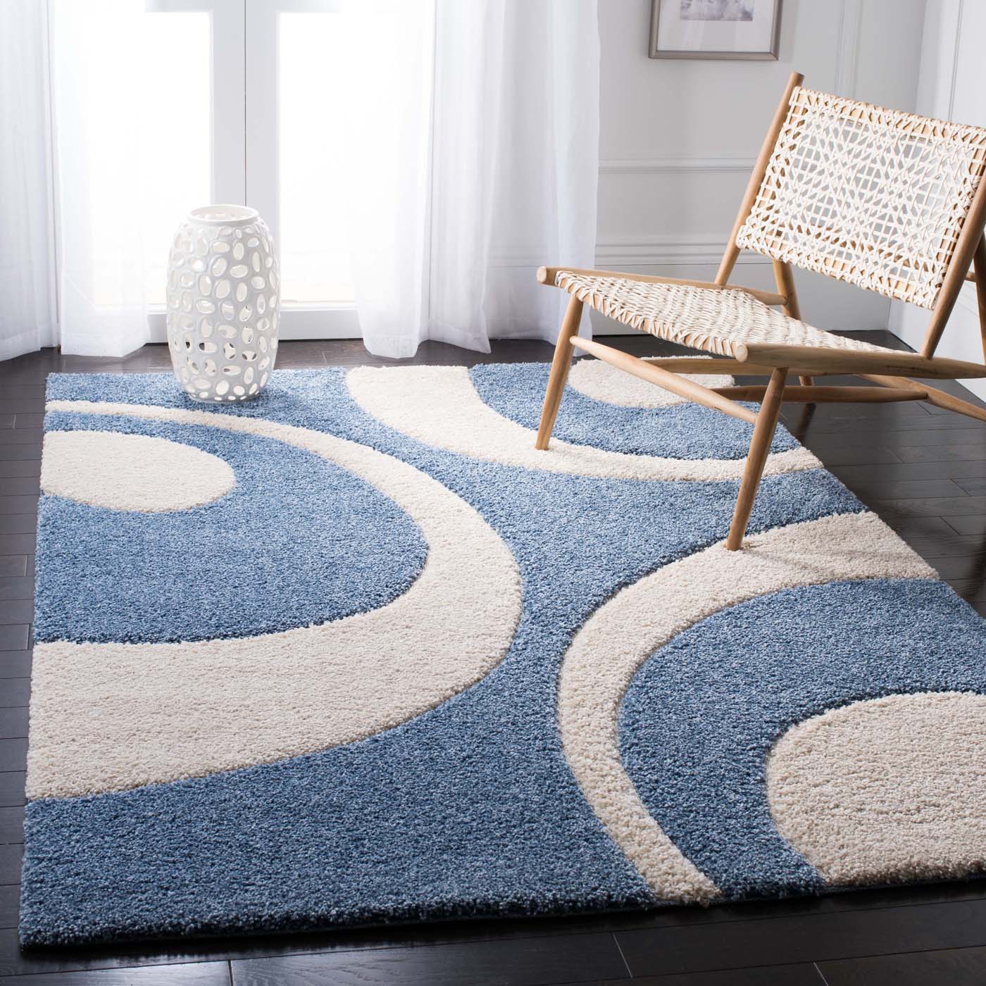 Safavieh Shag 74- Rug, SG474- - Blue / Ivory