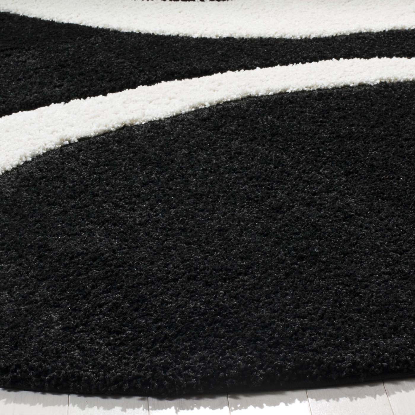 Safavieh Shag 74- Rug, SG474- - Black / Ivory