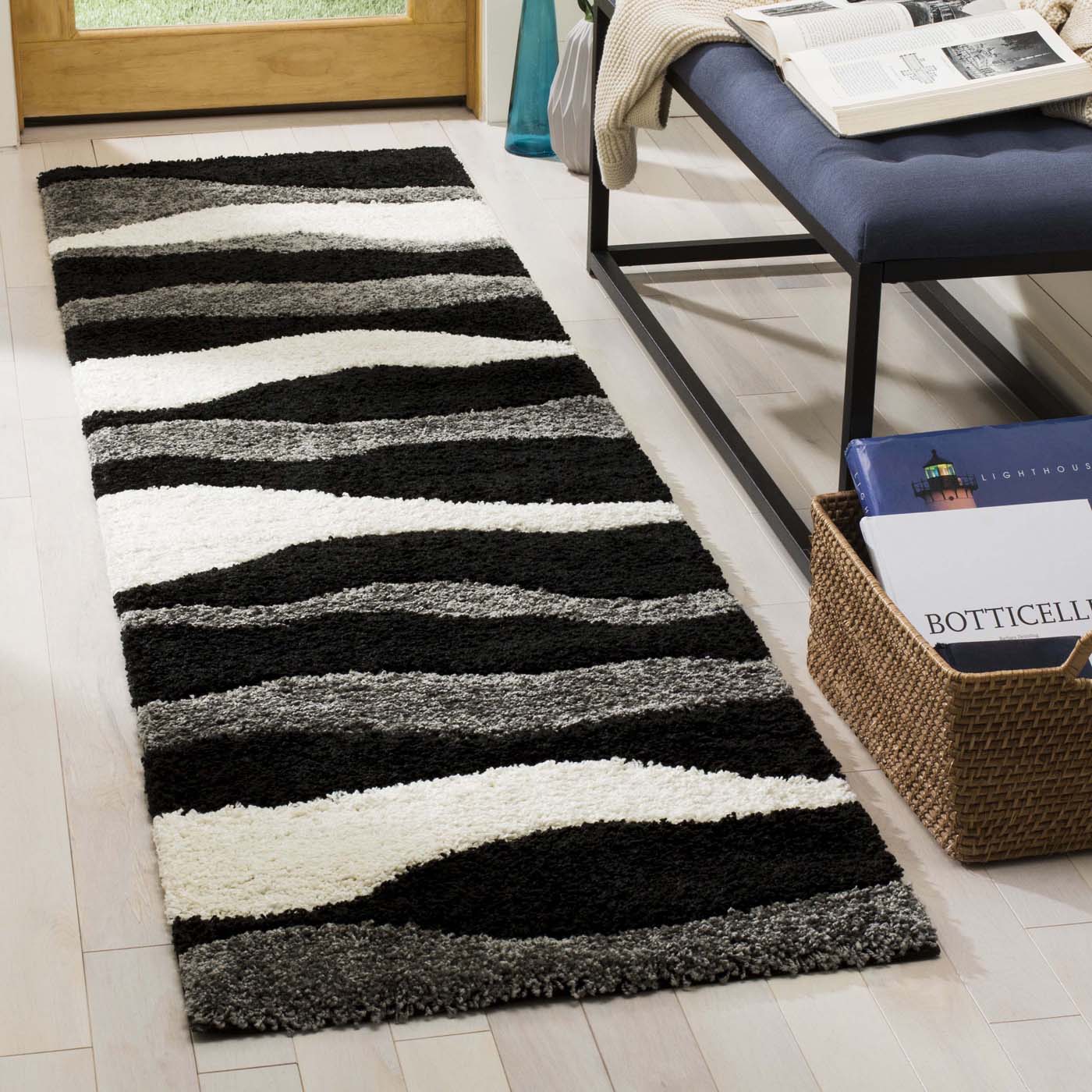 Safavieh Shag 75- Rug, SG475- - Grey / Black