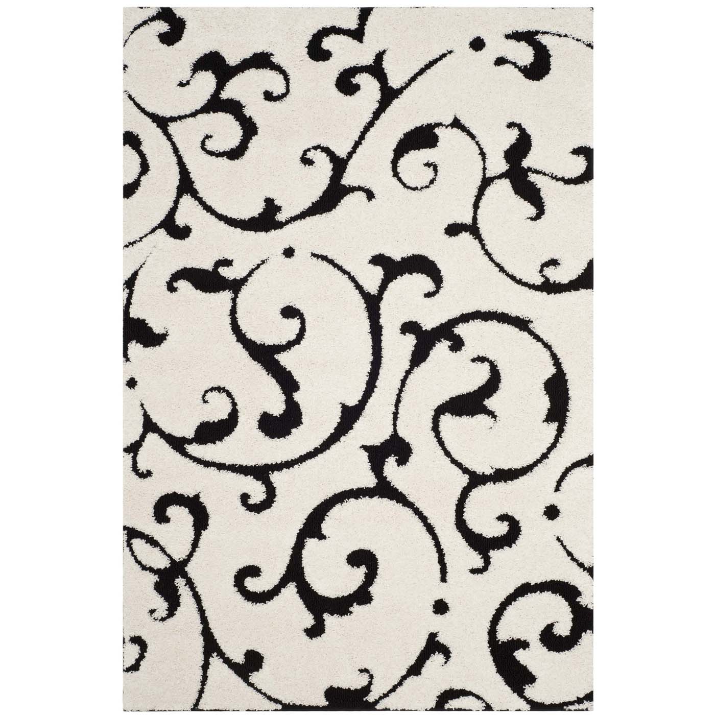 Safavieh Shag 76- Rug, SG476- - Ivory / Black