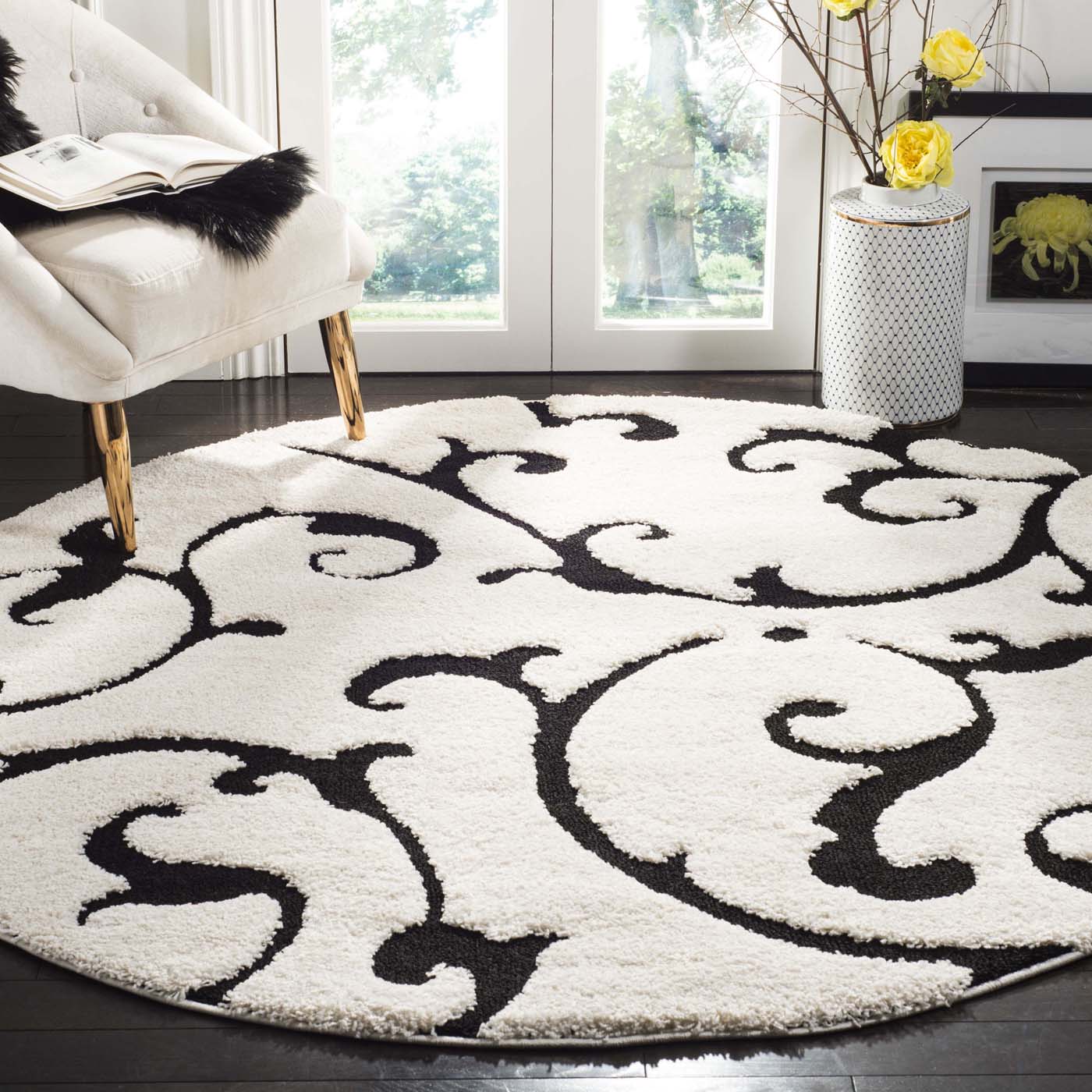 Safavieh Shag 76- Rug, SG476- - Ivory / Black