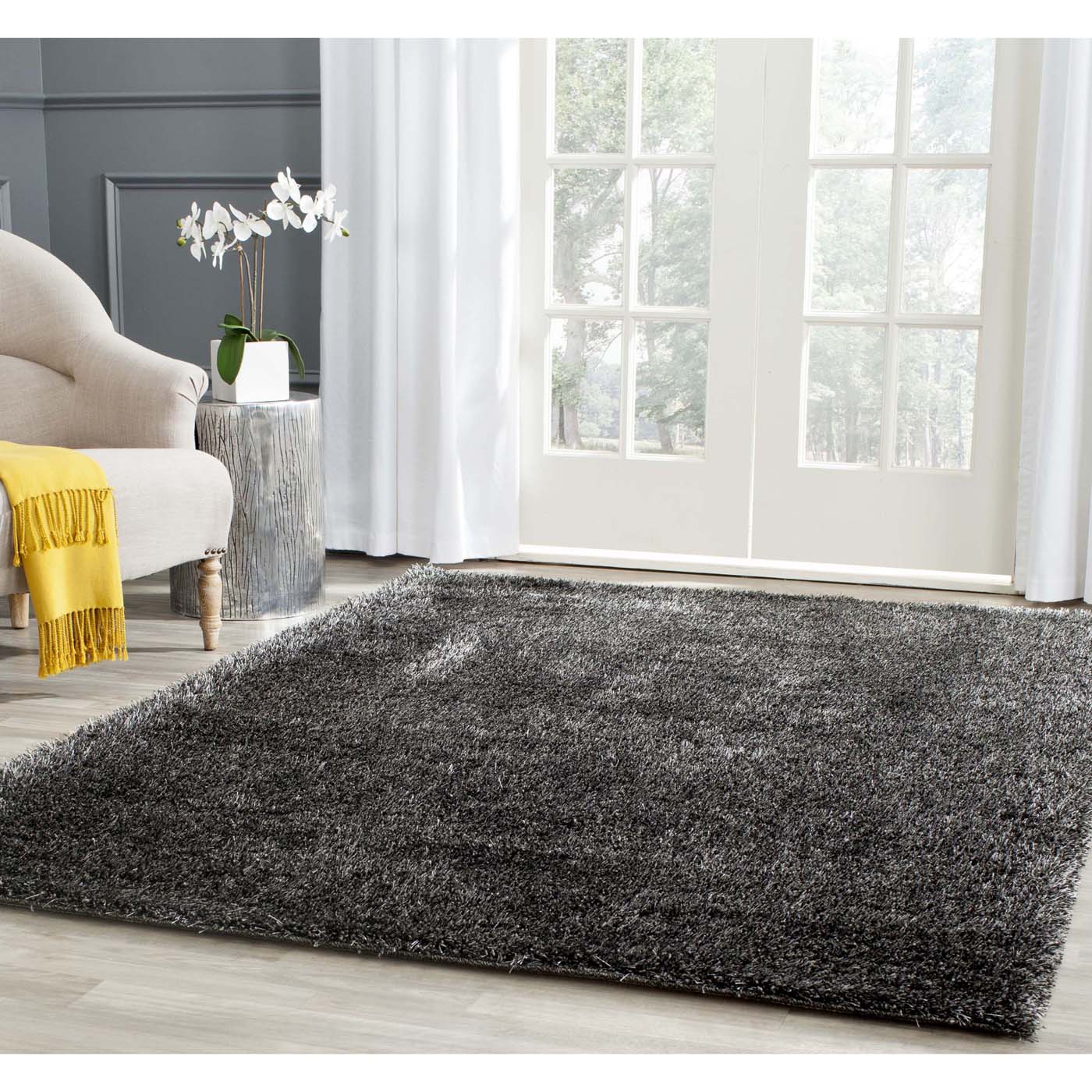 Safavieh Charlotte Shag 720 Rug, SGC720 - Charcoal