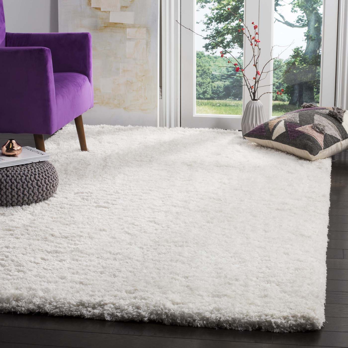 Safavieh Florence Shag 412 Rug, SGF412 - White