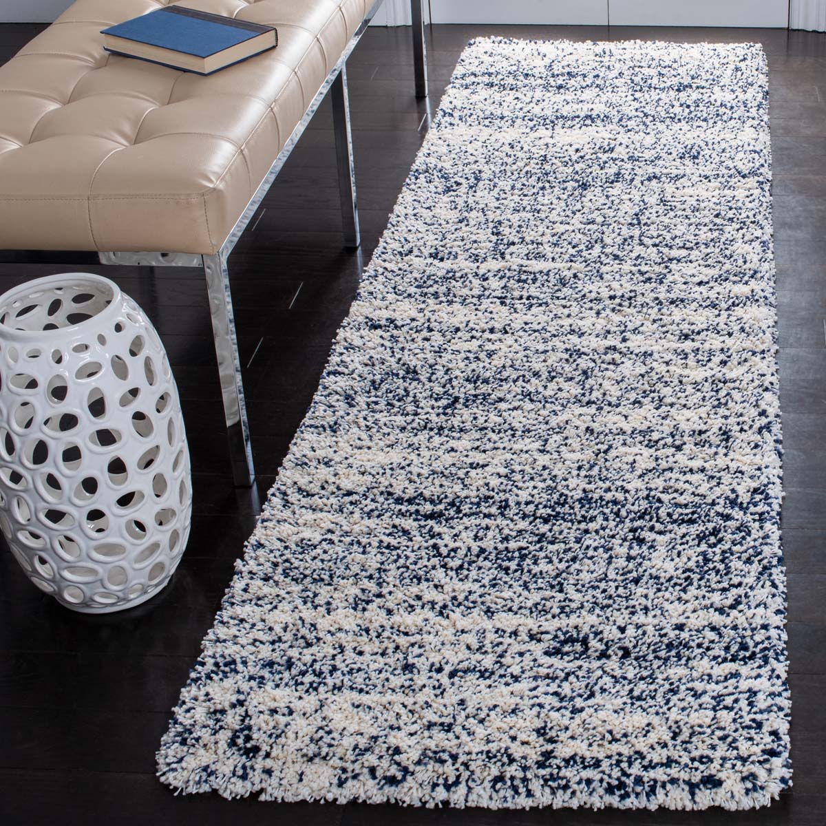 Safavieh Hudson Shag 295 Rug, SGH295 - Ivory / Navy