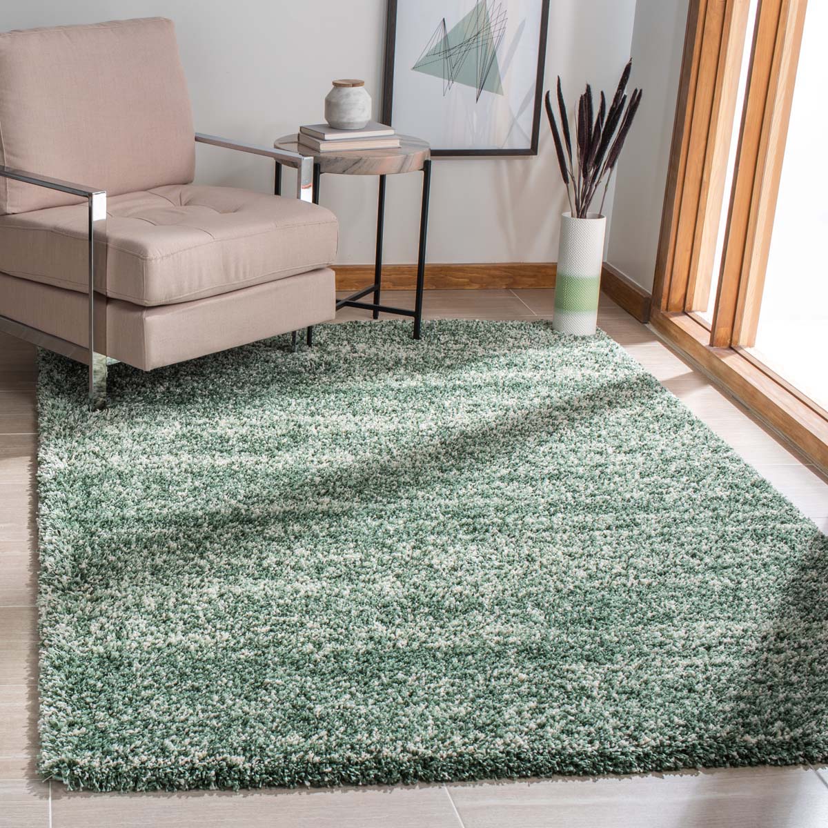 Safavieh Hudson Shag 295 Rug, SGH295 - Green / Ivory