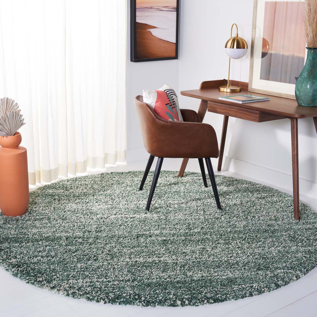 Safavieh Hudson Shag 295 Rug, SGH295 - Green / Ivory