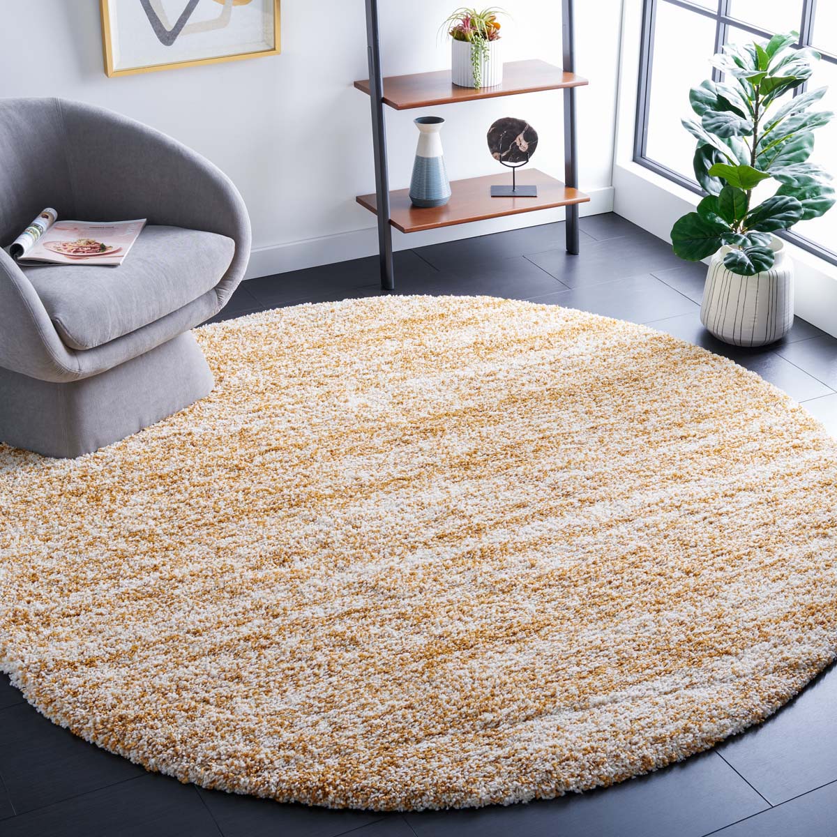 Safavieh Hudson Shag 295 Rug, SGH295 - Ivory / Gold