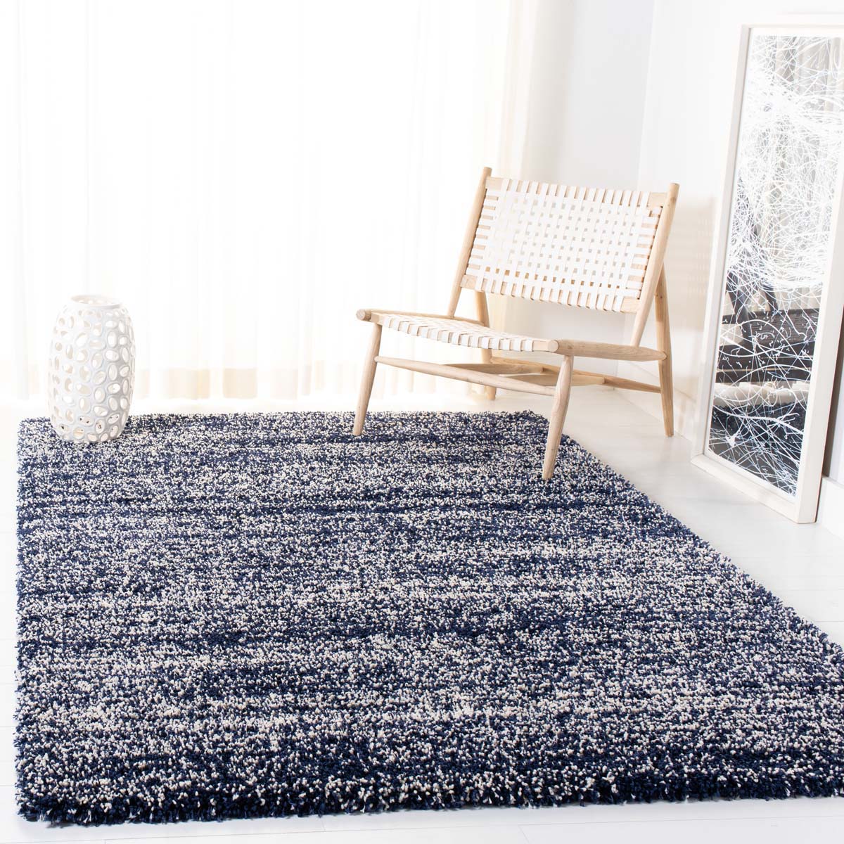 Safavieh Hudson Shag 295 Rug, SGH295 - Navy / Ivory