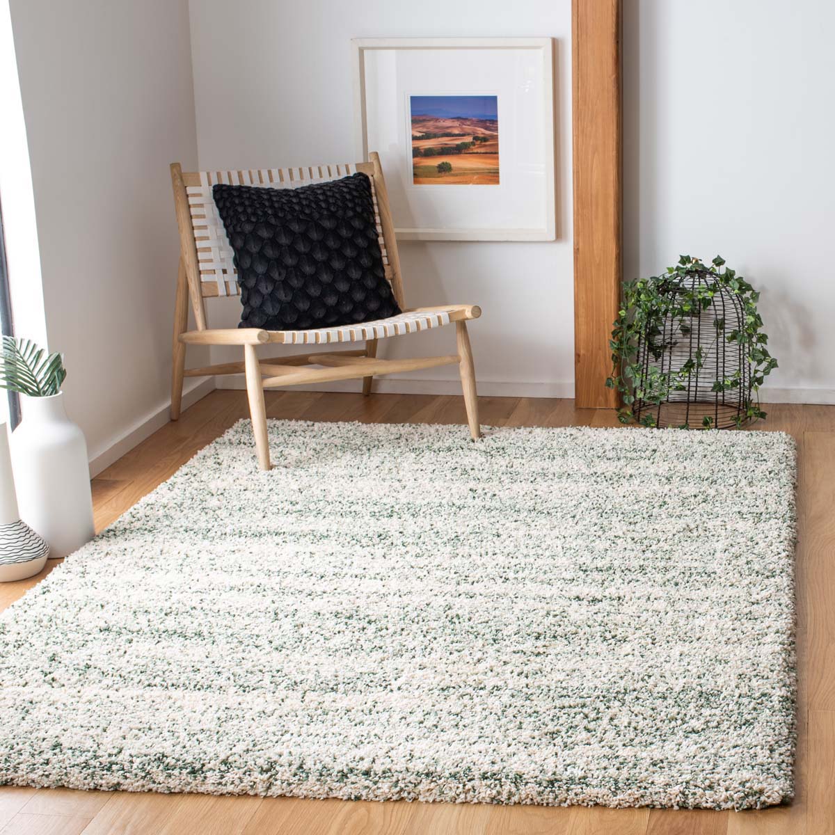 Safavieh Hudson Shag 295 Rug, SGH295 - Ivory / Green