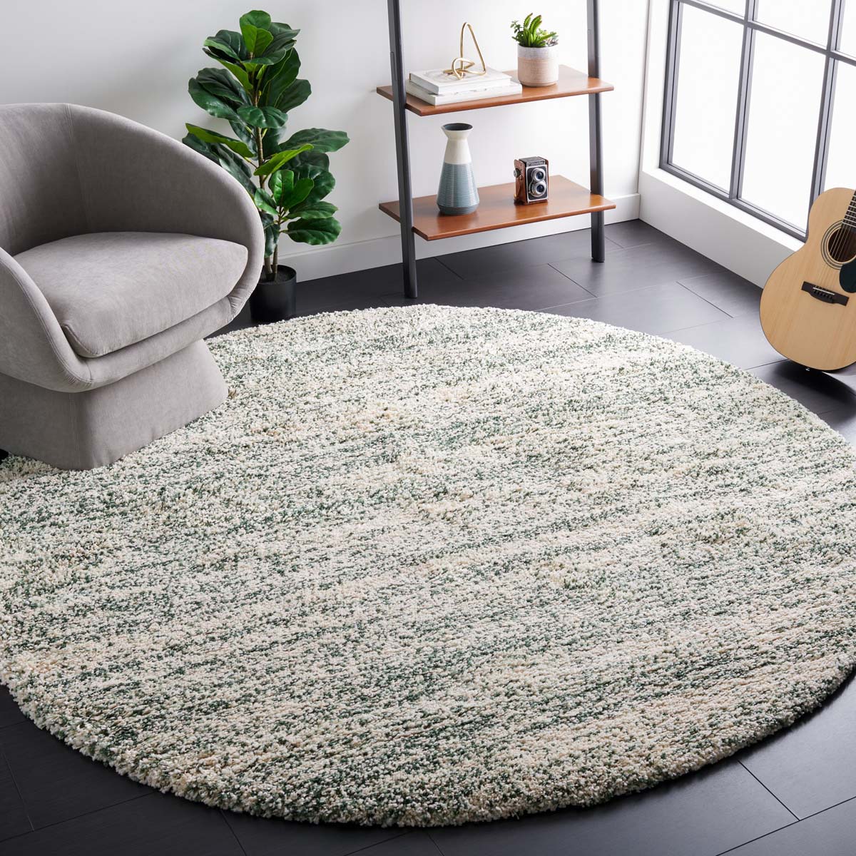 Safavieh Hudson Shag 295 Rug, SGH295 - Ivory / Green