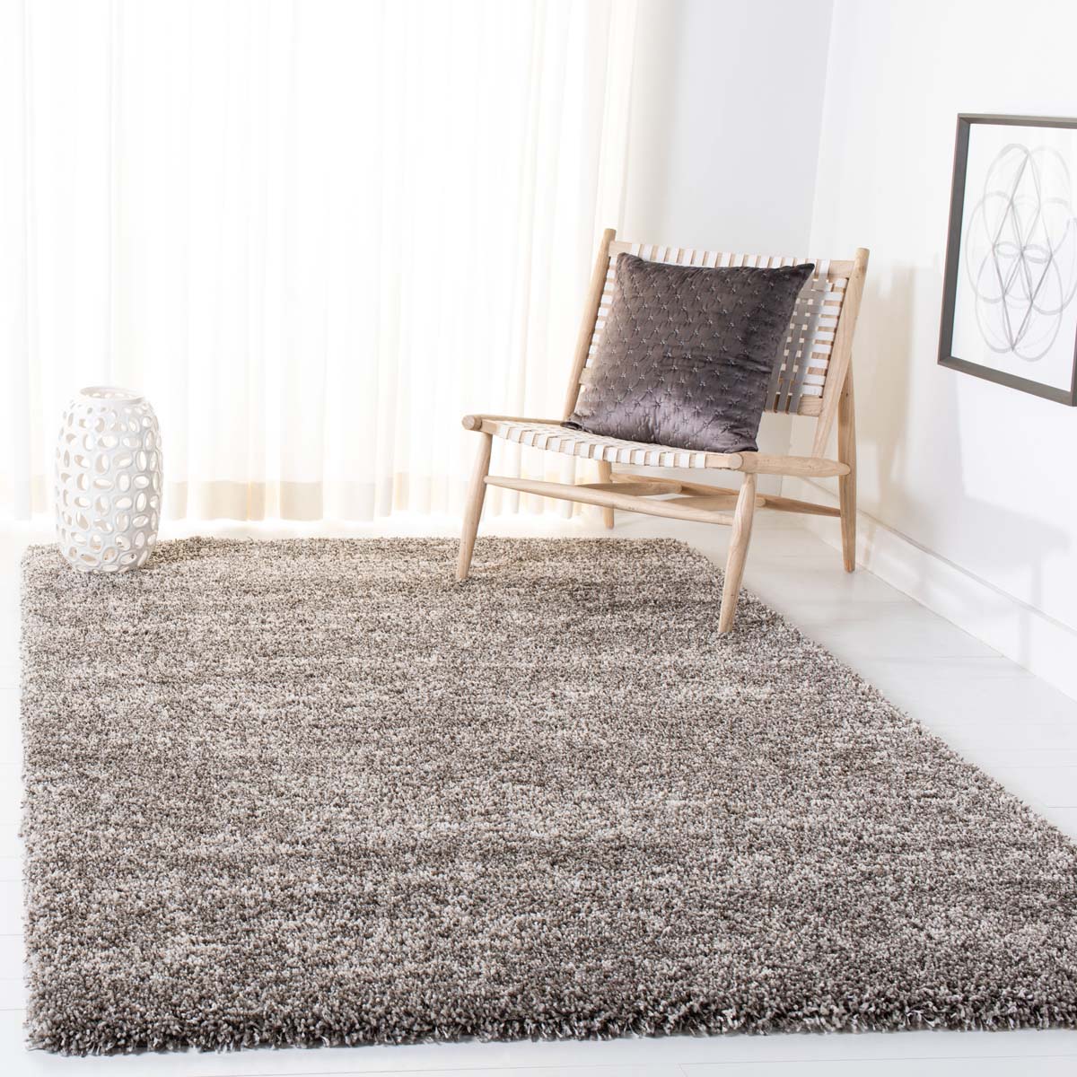 Safavieh Hudson Shag 297 Rug, SGH297 - Grey / Ivory