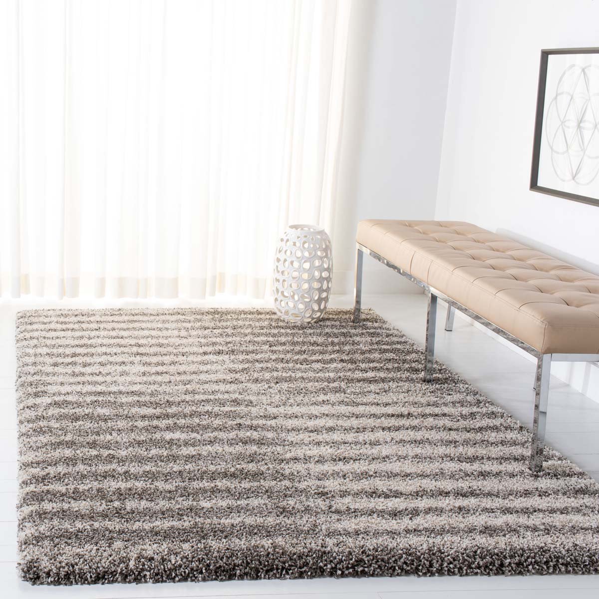 Safavieh Hudson Shag 298 Rug, SGH298 - Grey / Ivory