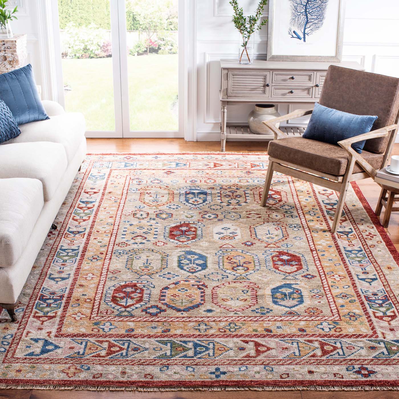 Safavieh Samarkand 103 Rug, SRK103 - Beige / Red