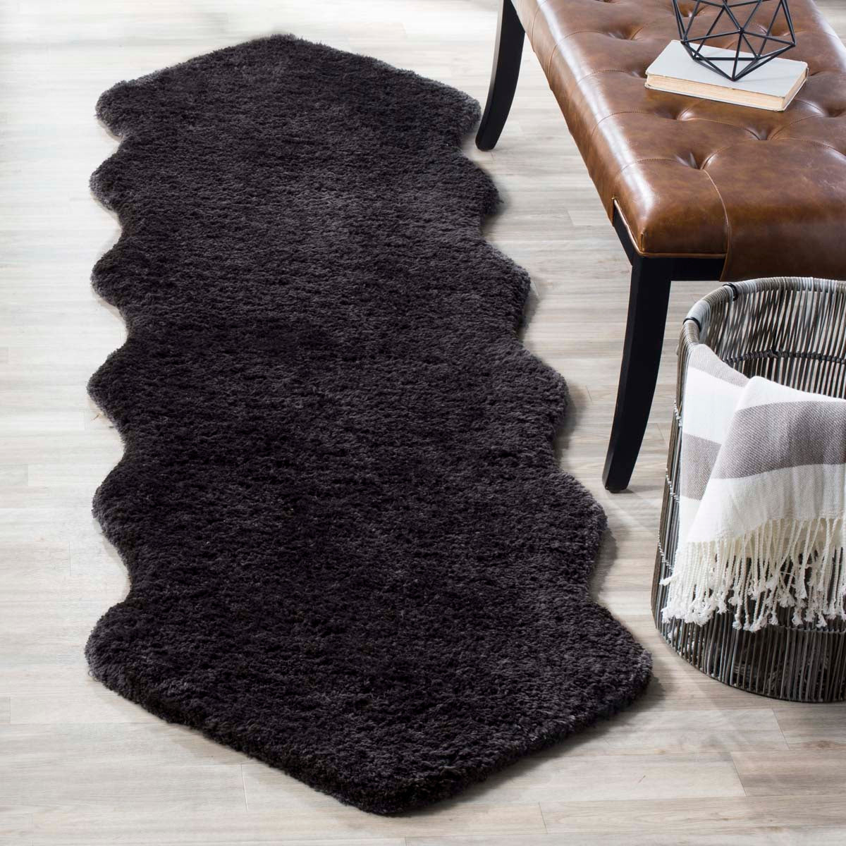 Safavieh Sheep Shag 101 Rug, SSG101 - Charcoal