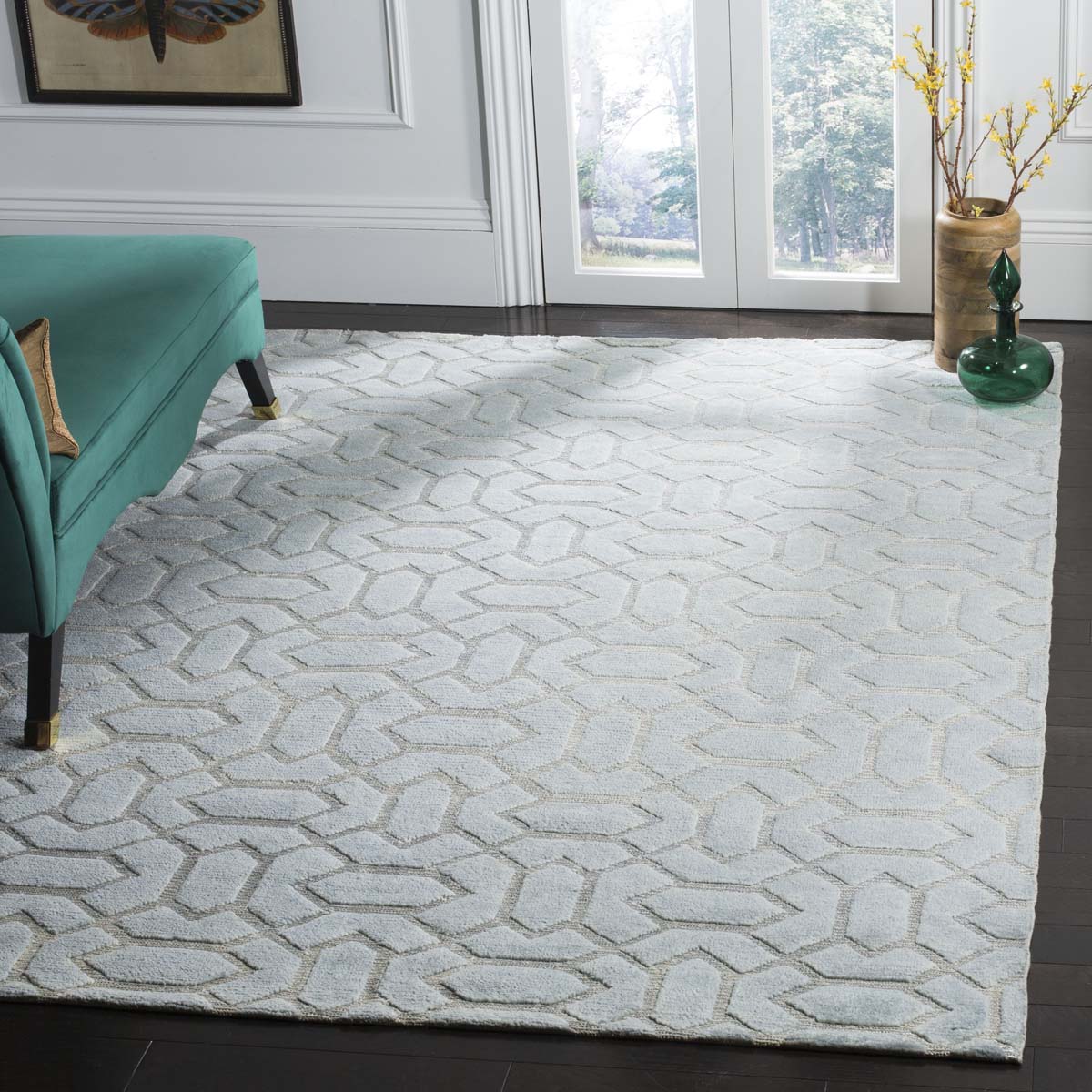 Safavieh Santa Fe 531 Rug, STF531 - Light Grey / Silver