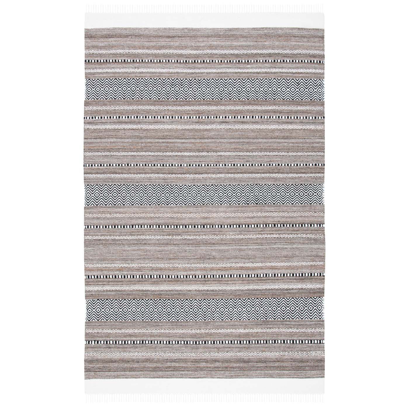 Safavieh Striped Kilim 101 Rug, STK101 - Black / Ivory