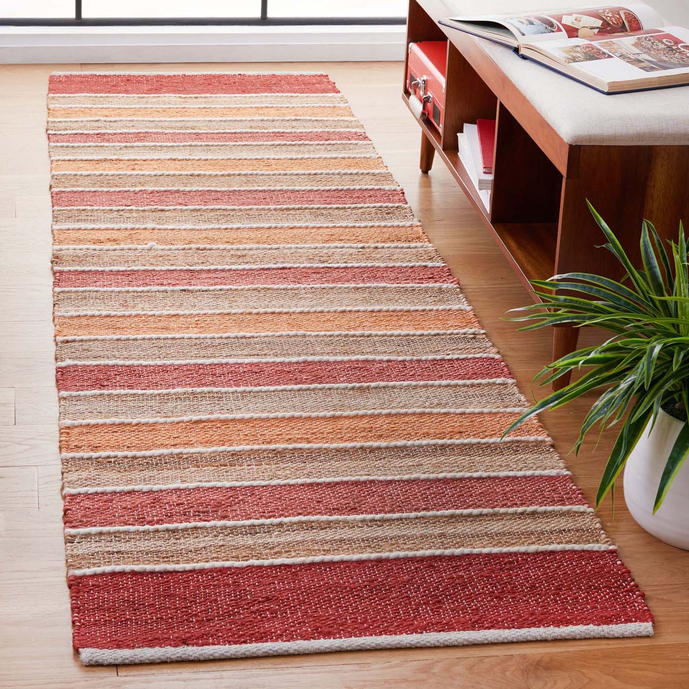 Safavieh Striped Kilim 316 Rug, STK316 - Rust / Red