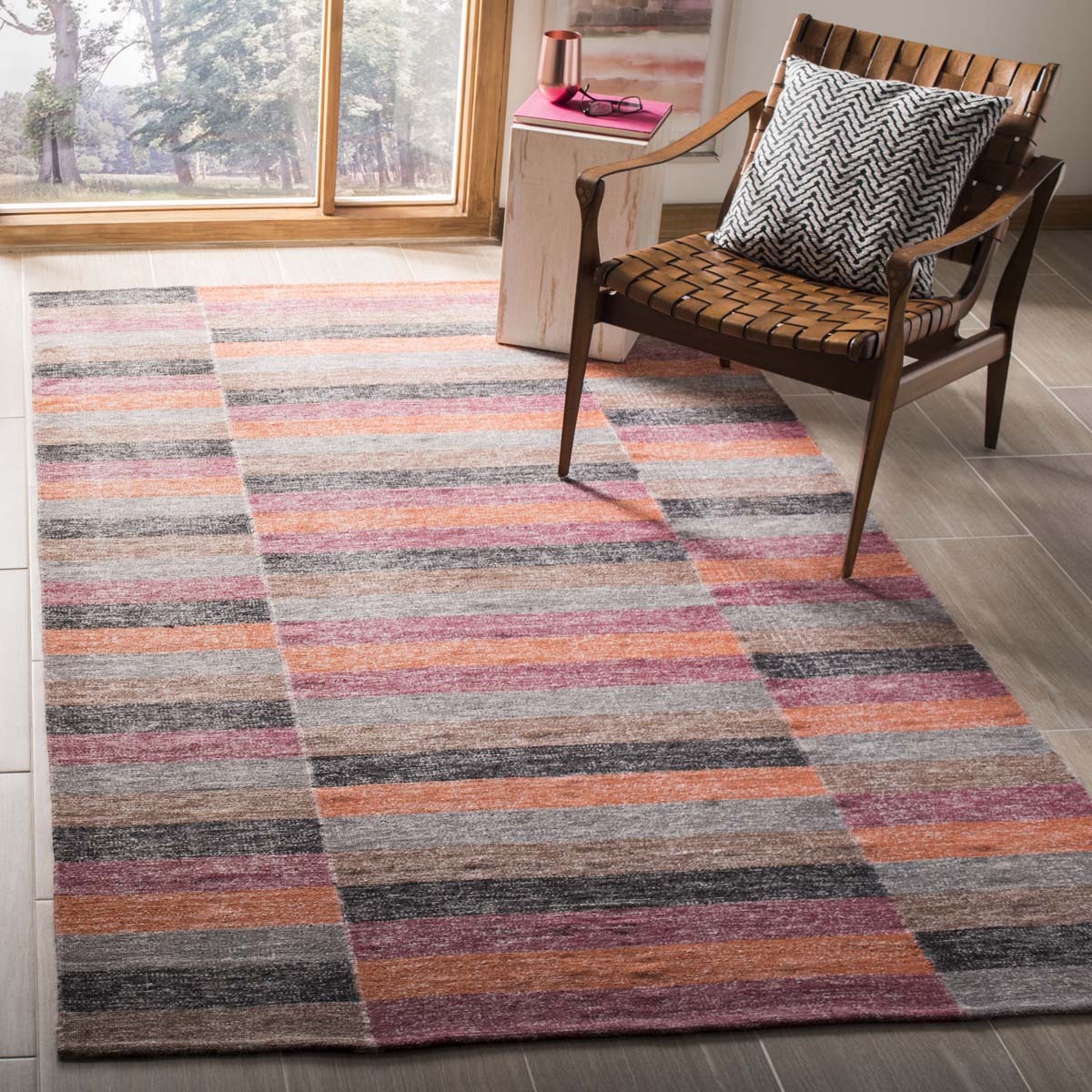 Safavieh Striped Kilim 411 Rug, STK411 - Rust