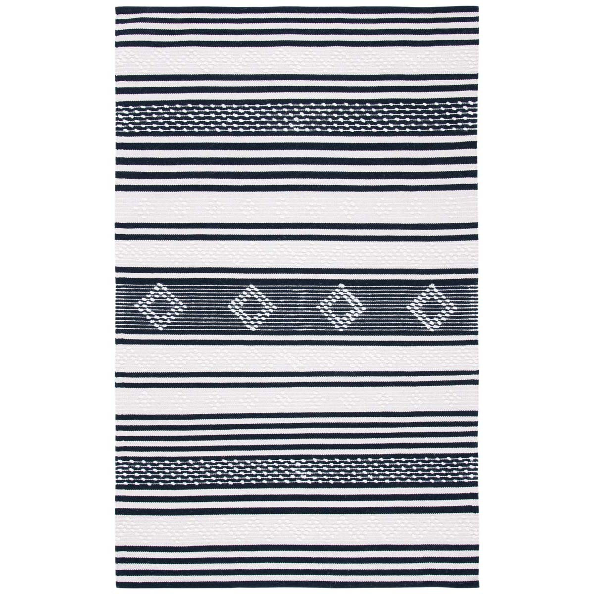 Safavieh Striped Kilim 511 Rug, STK511 - Black / Ivory