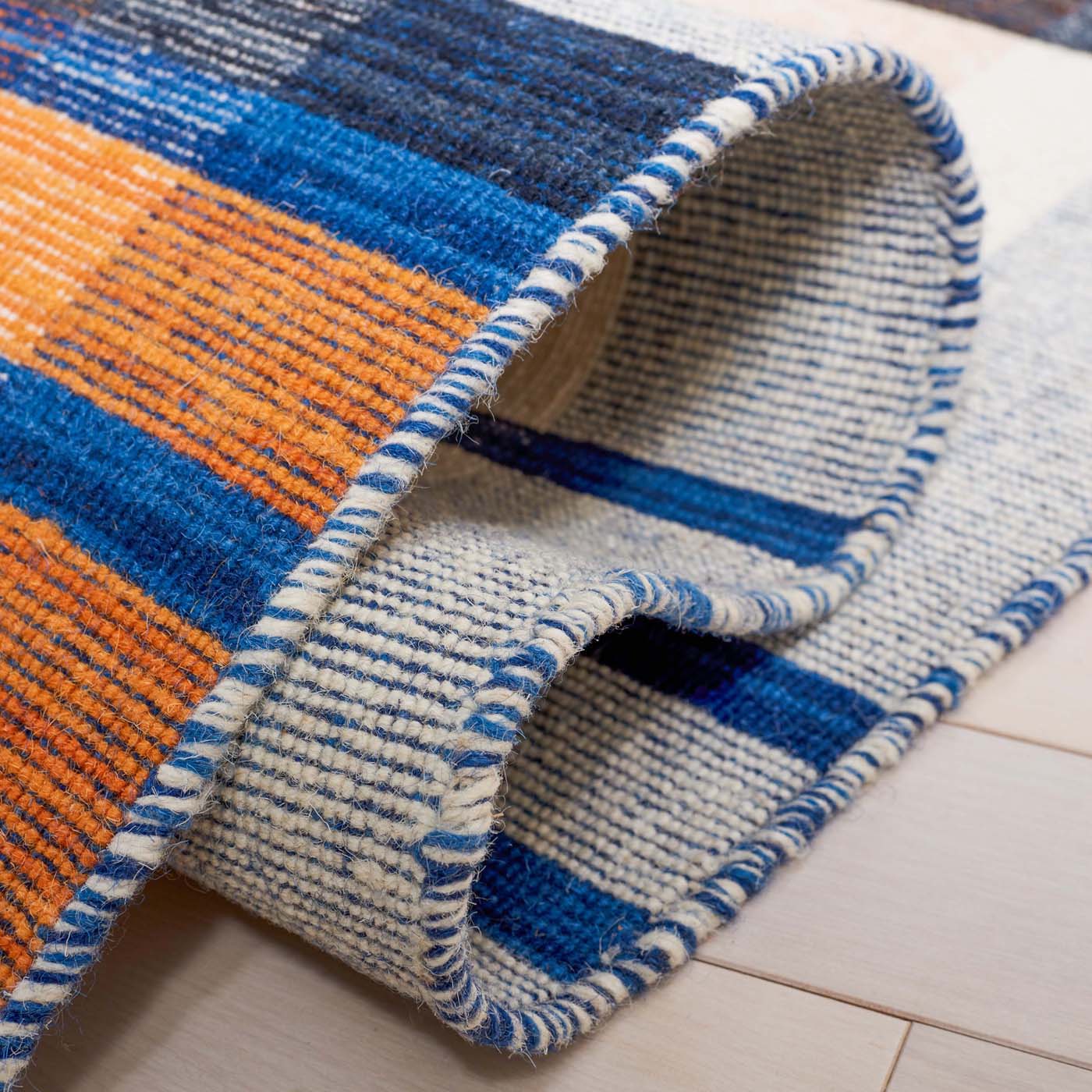 Safavieh Striped Kilim 702 Rug, STK702 - Orange / Blue