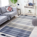 Safavieh Striped Kilim 704 Rug, STK704 - Light Grey / Black