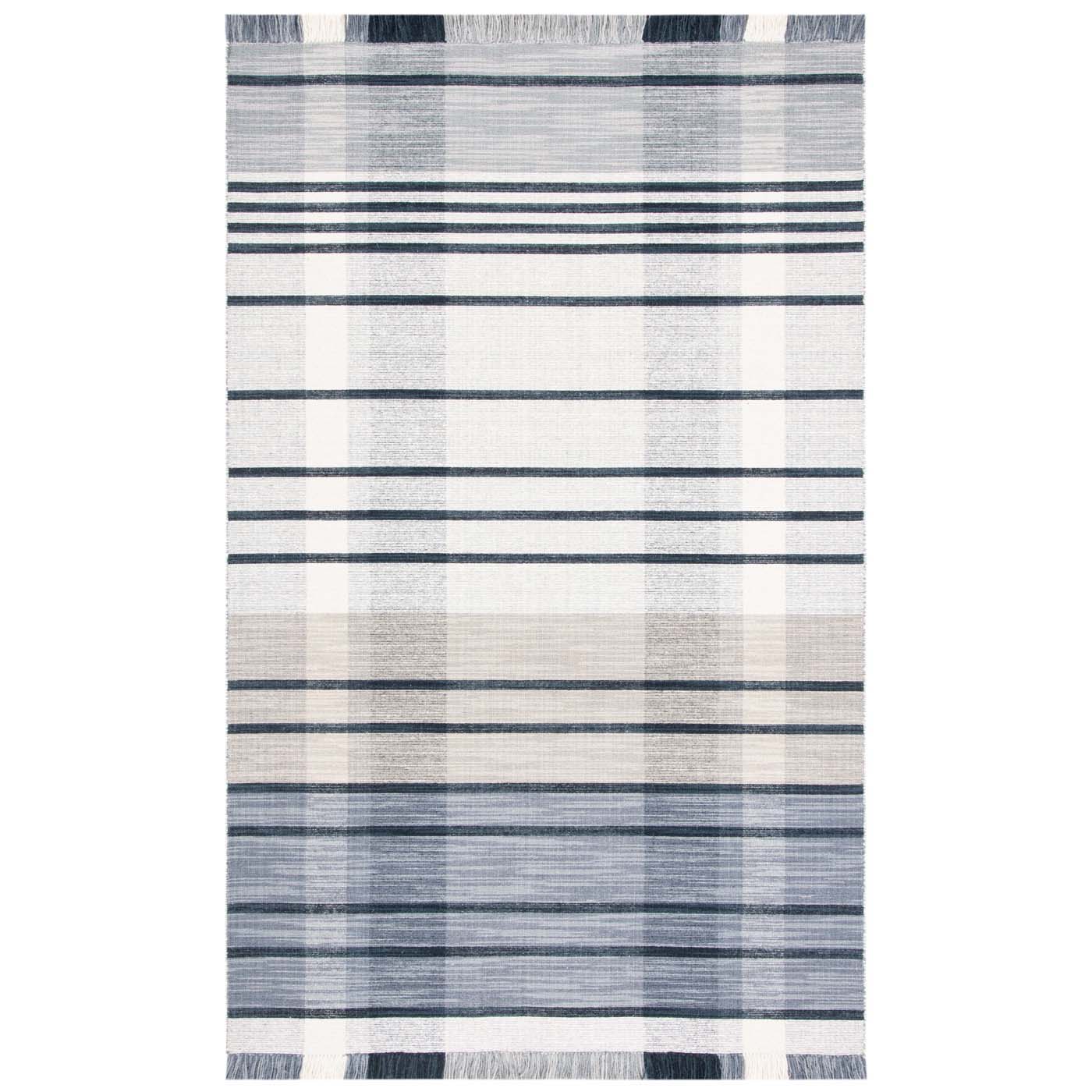 Safavieh Striped Kilim 704 Rug, STK704 - Light Grey / Black