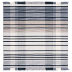 Safavieh Striped Kilim 704 Rug, STK704 - Light Grey / Black