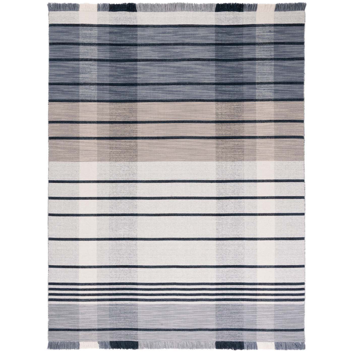 Safavieh Striped Kilim 704 Rug, STK704 - Light Grey / Black