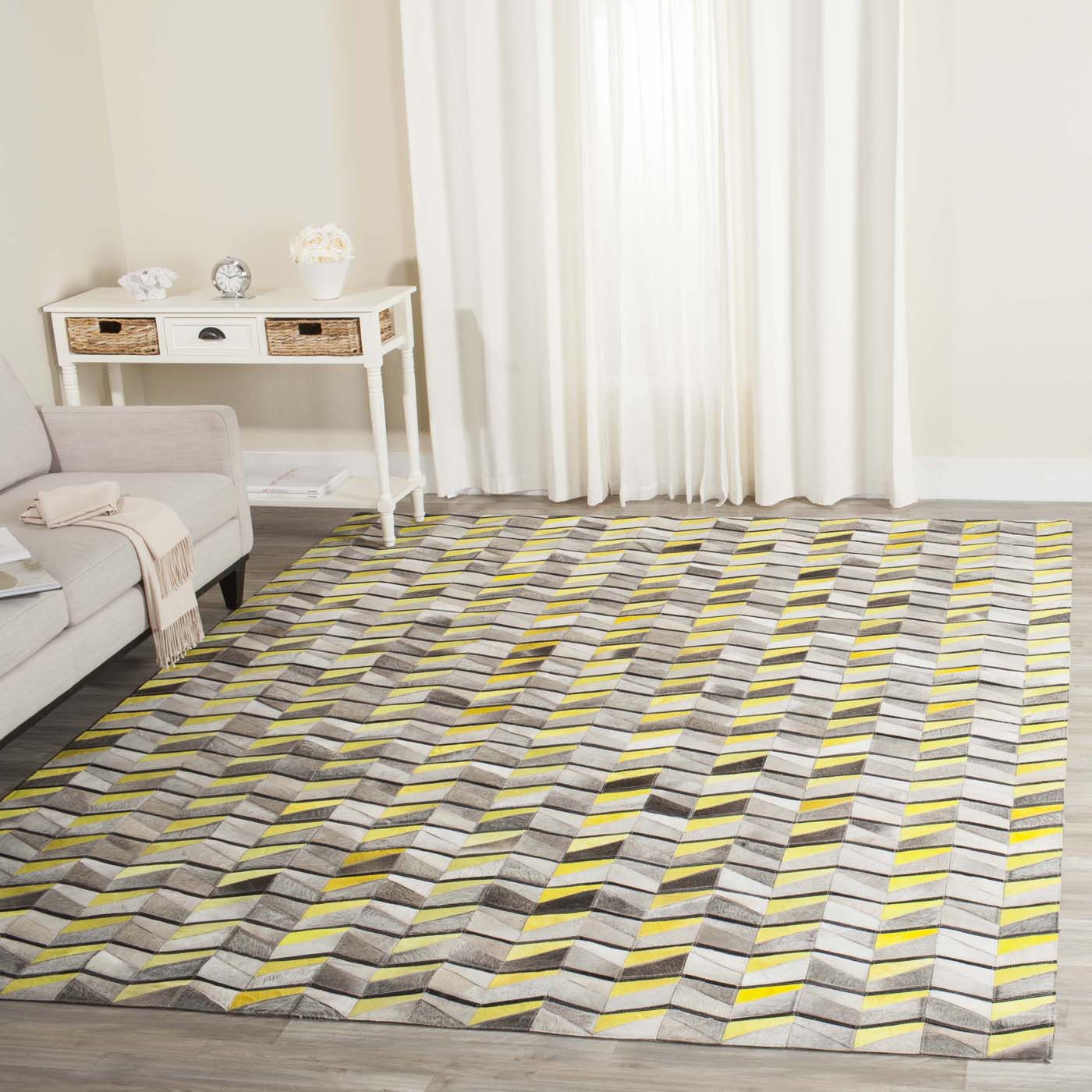 Safavieh Studio Leather 173 Rug, STL173 - Ivory / Yellow