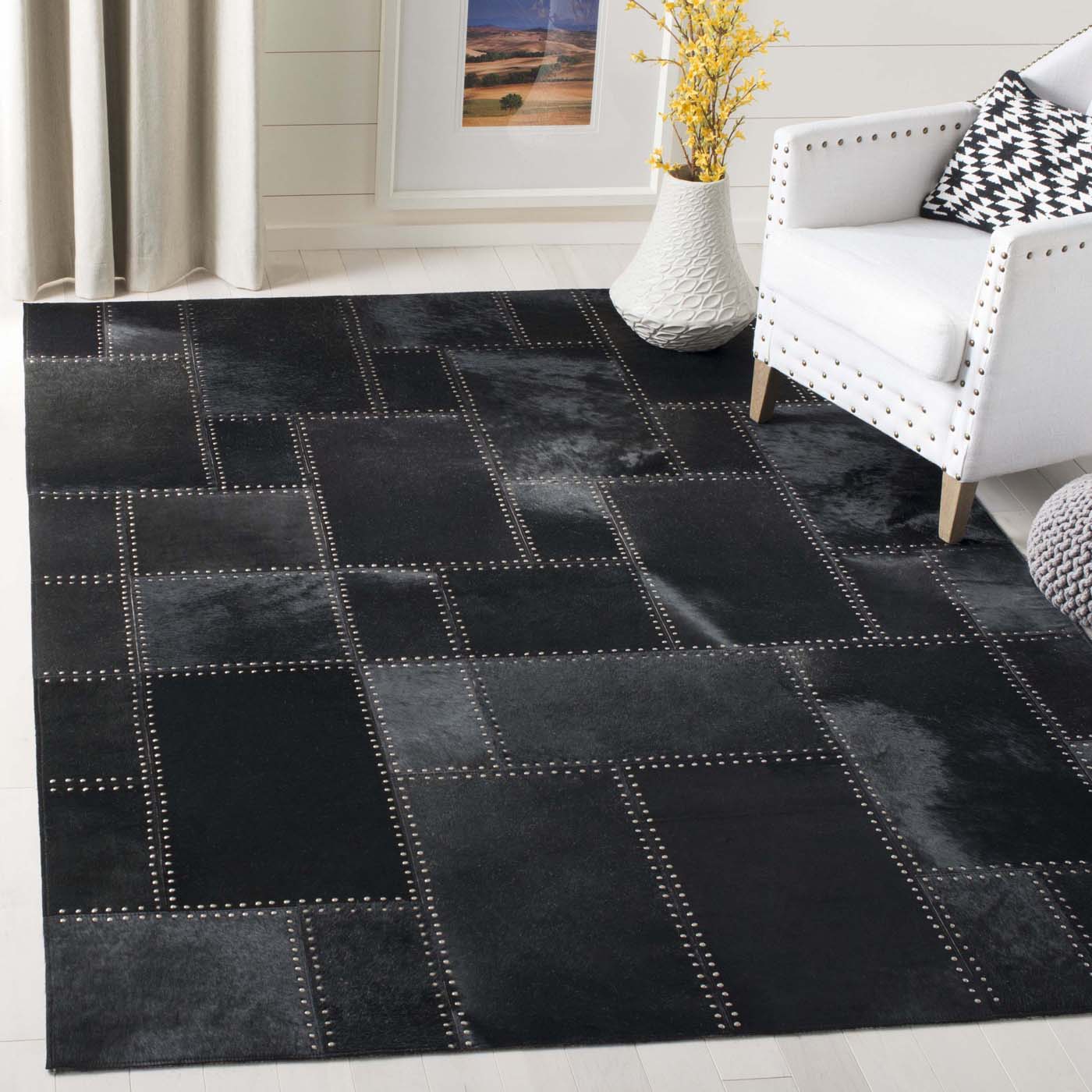 Safavieh Studio Leather 174 Rug, STL174 - Black