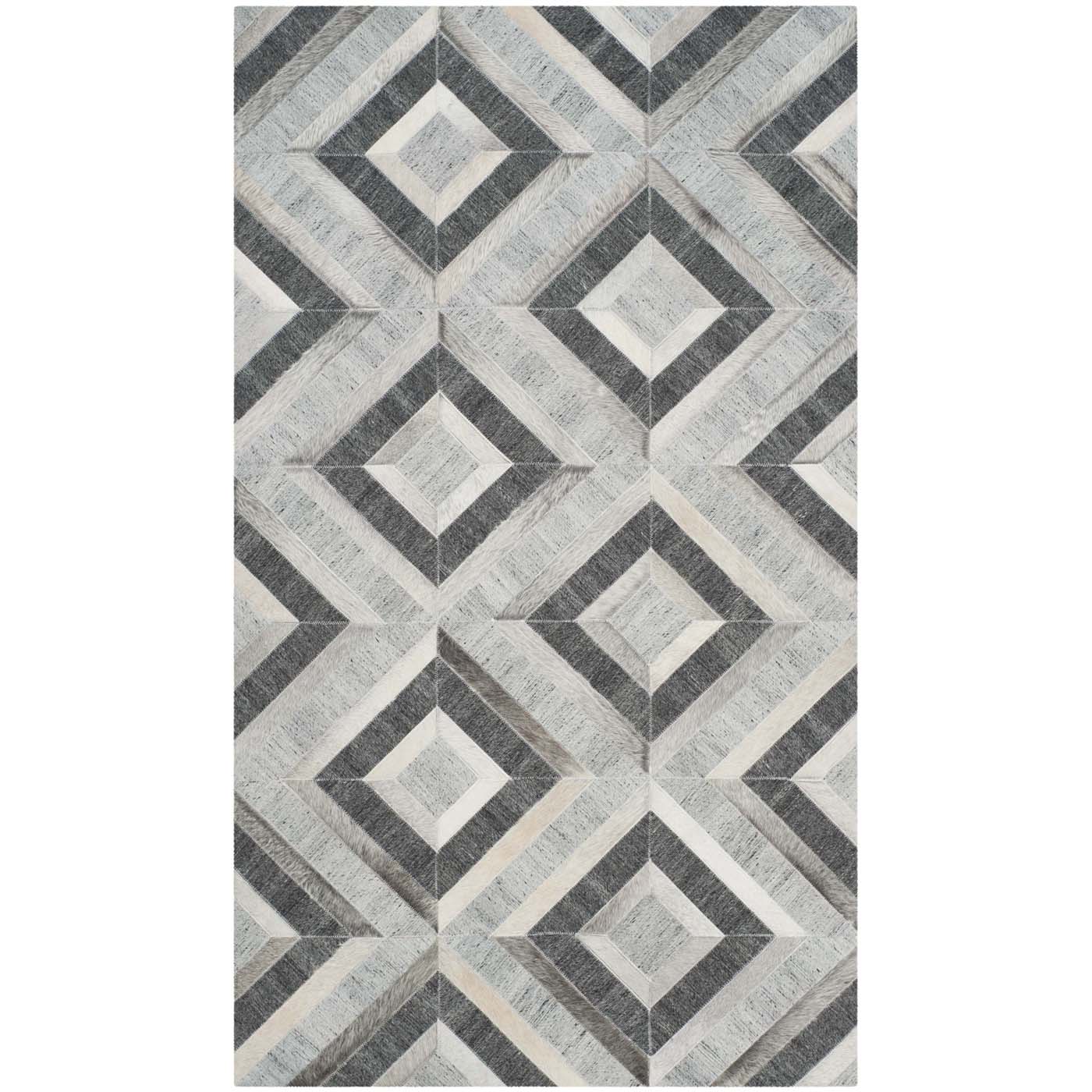 Safavieh Studio Leather 221 Rug, STL221 - Ivory / Dark Grey