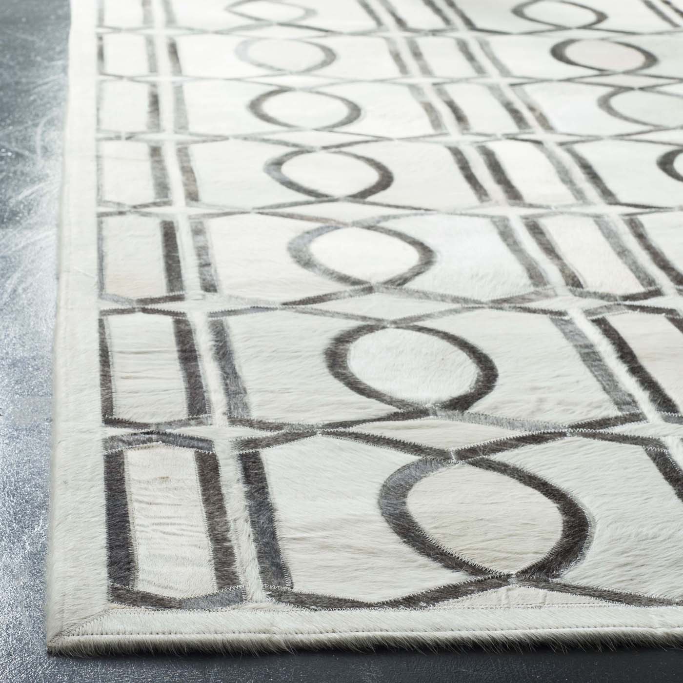 Safavieh Studio Leather 662 Rug, STL662 - Ivory / Grey