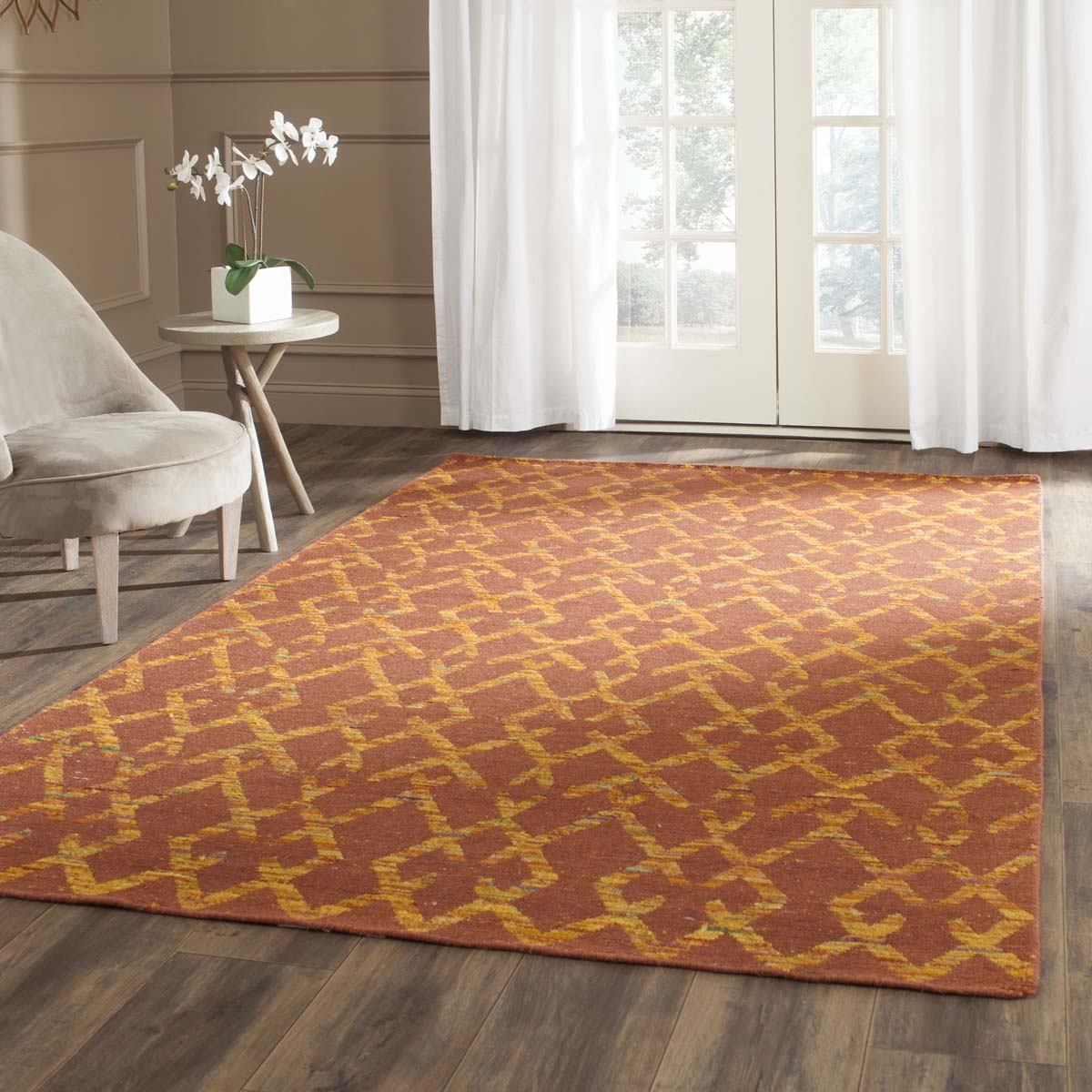 Safavieh Straw Patch 211 Rug, STP211 - Rust / Gold