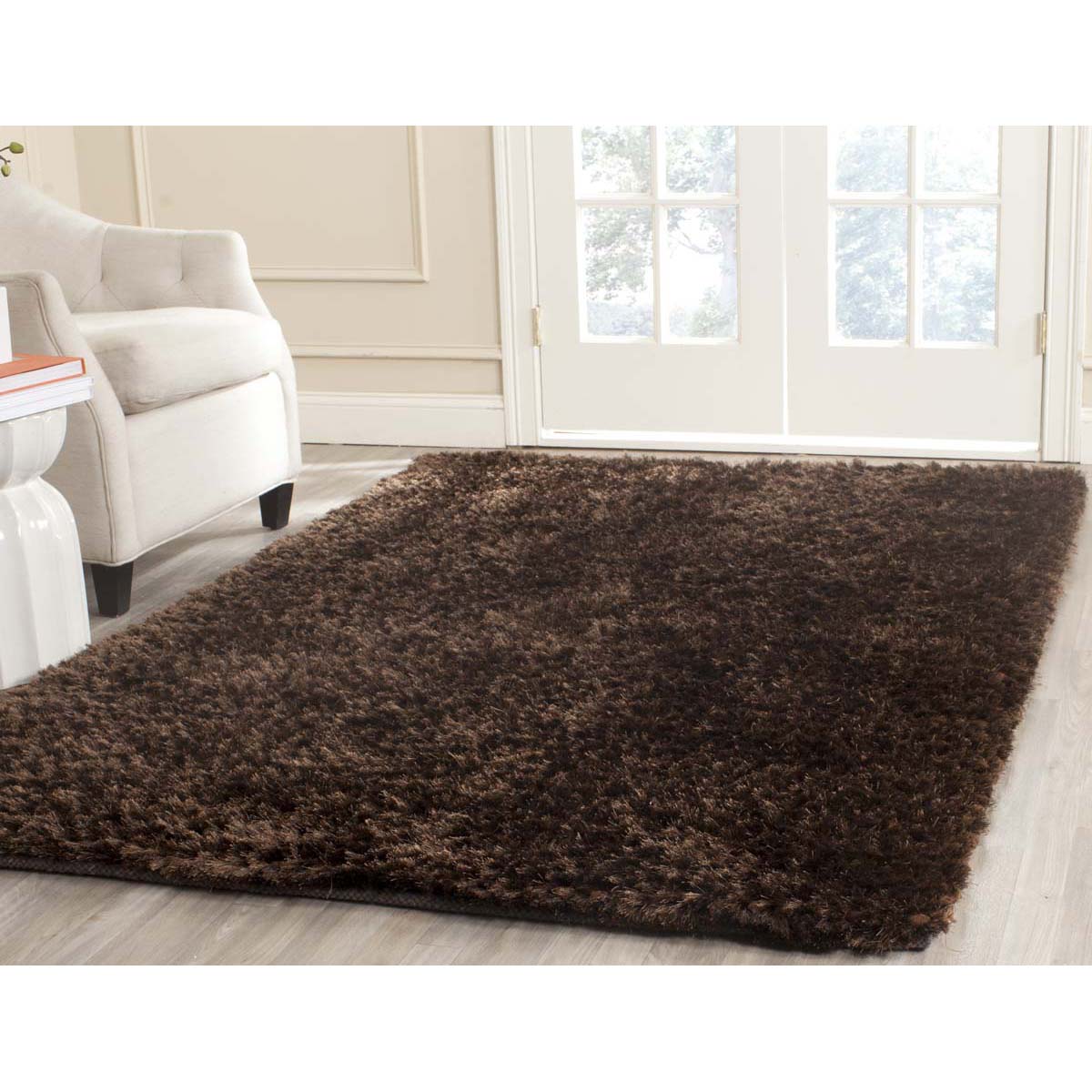 Safavieh Saint Tropez Shag 641 Rug, STS641 - Chocolate