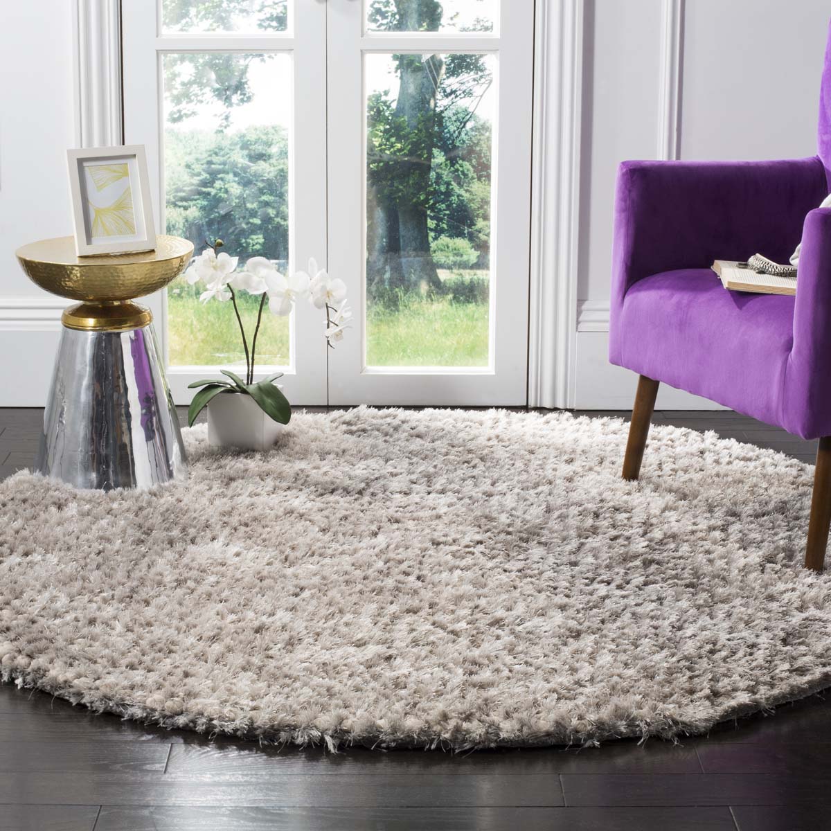 Safavieh Saint Tropez Shag 641 Rug, STS641 - Silver