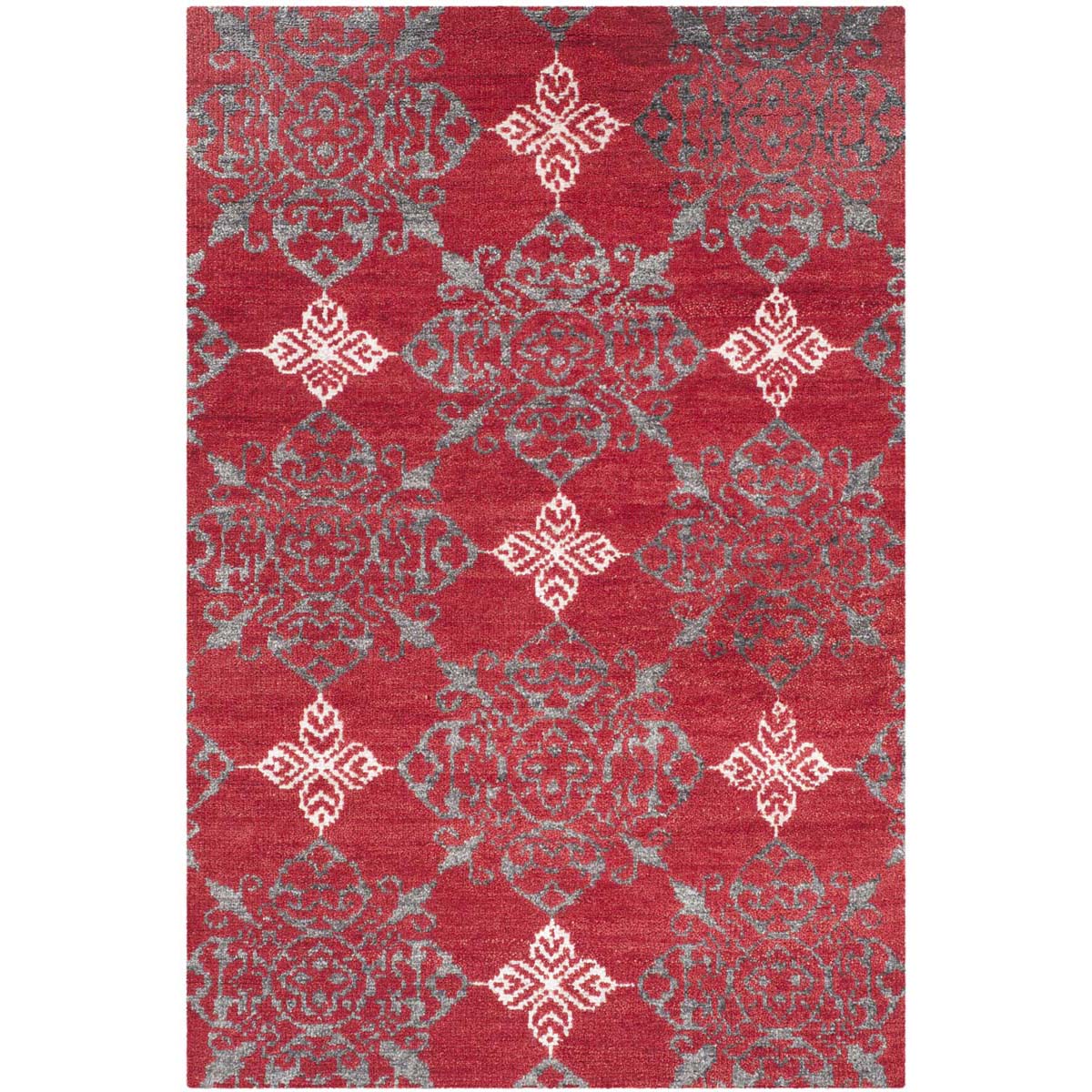 Safavieh Stone Wash 243 Rug, STW243 - Red / Ivory