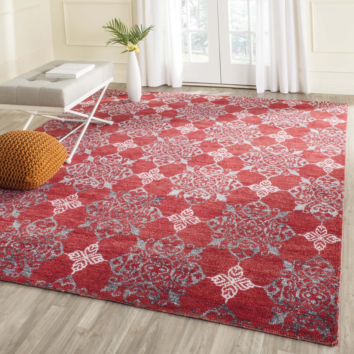 Safavieh Stone Wash 243 Rug, STW243 - Red / Ivory