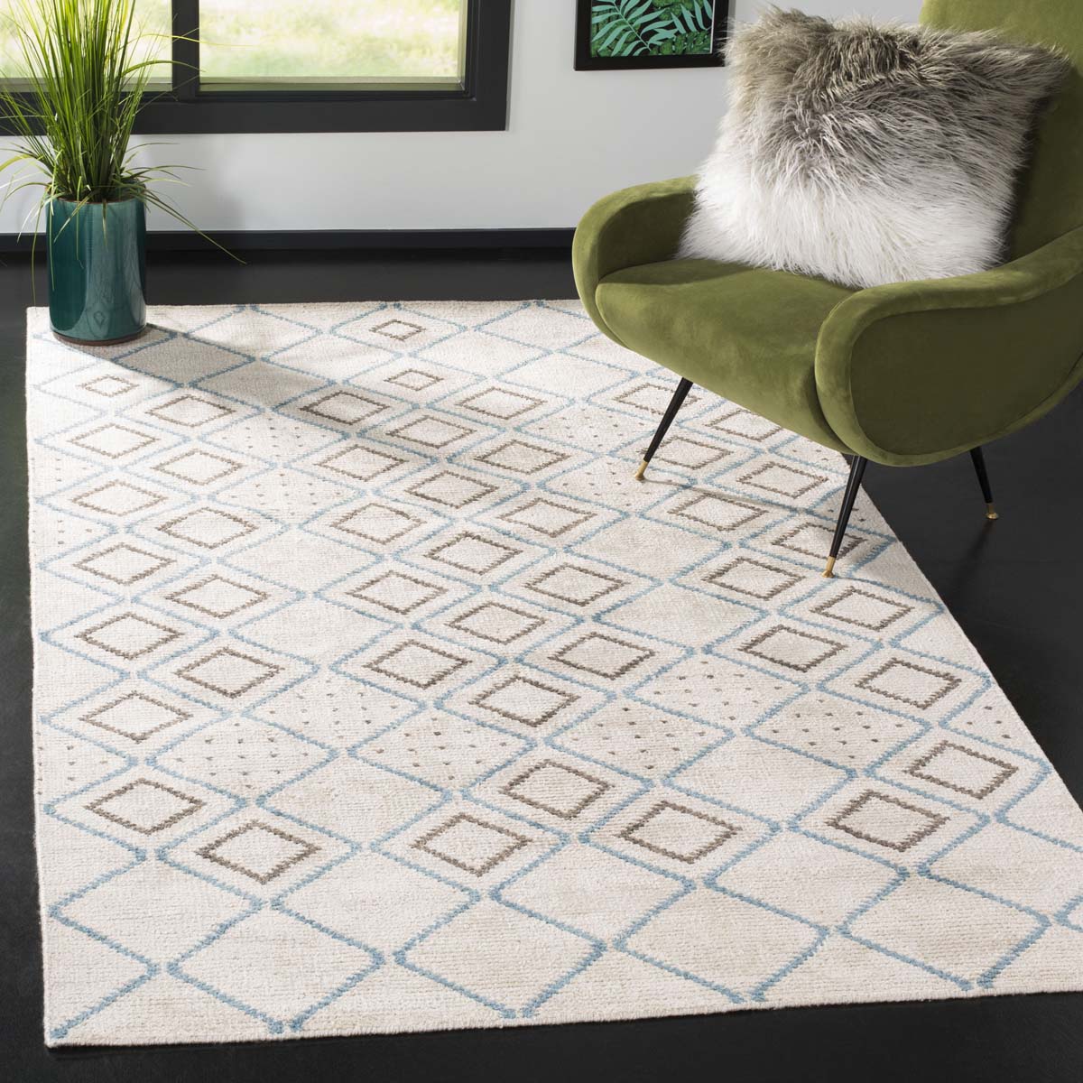 Safavieh Stone Wash 902 Rug, STW902 - Silver / Blue