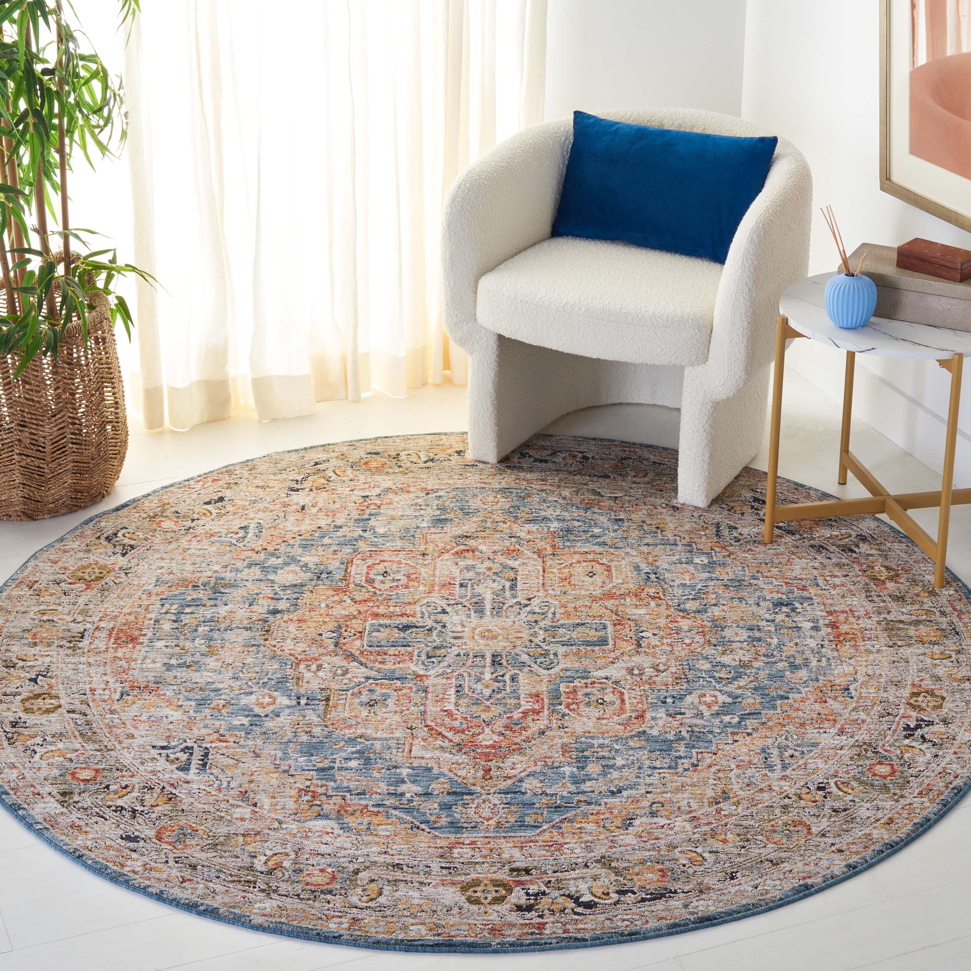 Safavieh Silverado 110 Rug, SVD110 - Blue / Rust