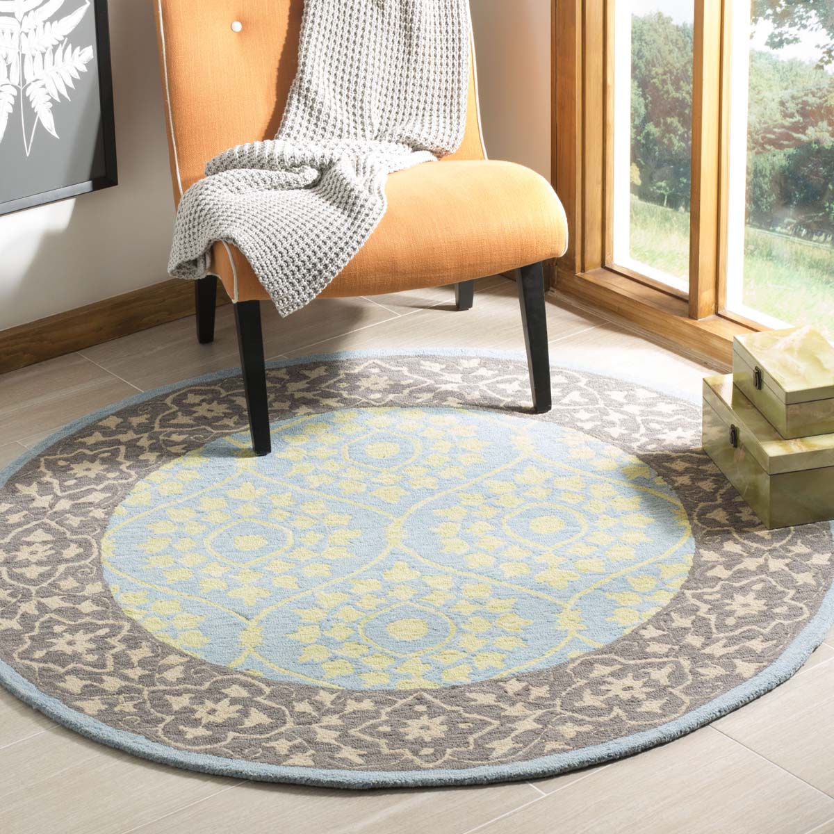 Safavieh Suzani 104 Rug, SZN104 - Chocolate / Yellow