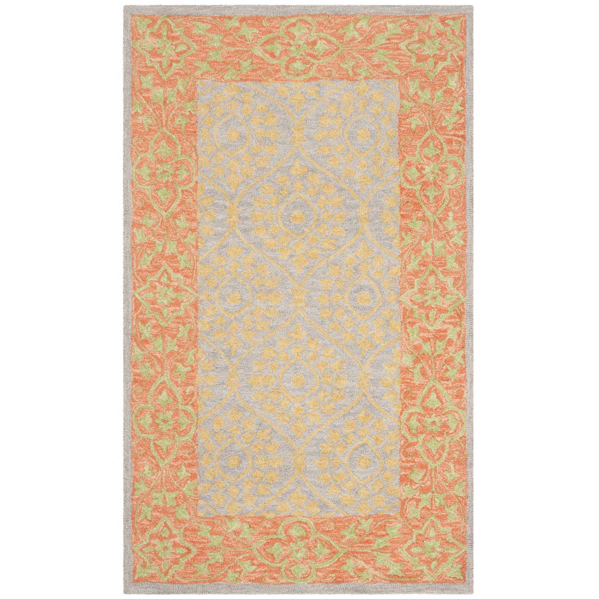 Safavieh Suzani 105 Rug, SZN105 - Orange / Silver