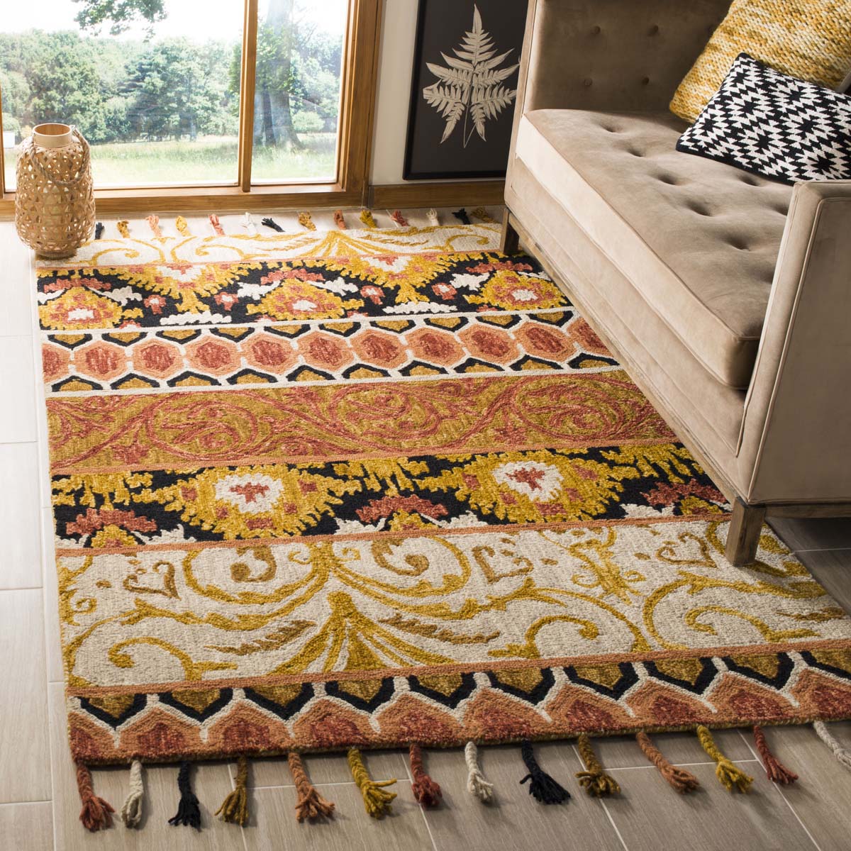 Safavieh Suzani 203 Rug, SZN203 - Rust / Gold