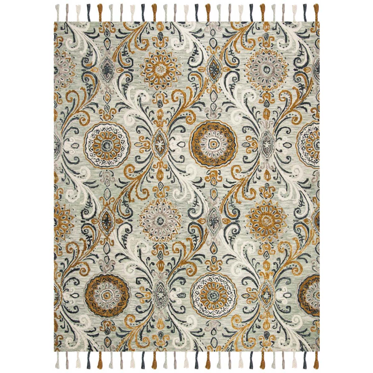 Safavieh Suzani 209 Rug, SZN209 - Light Green / Ivory