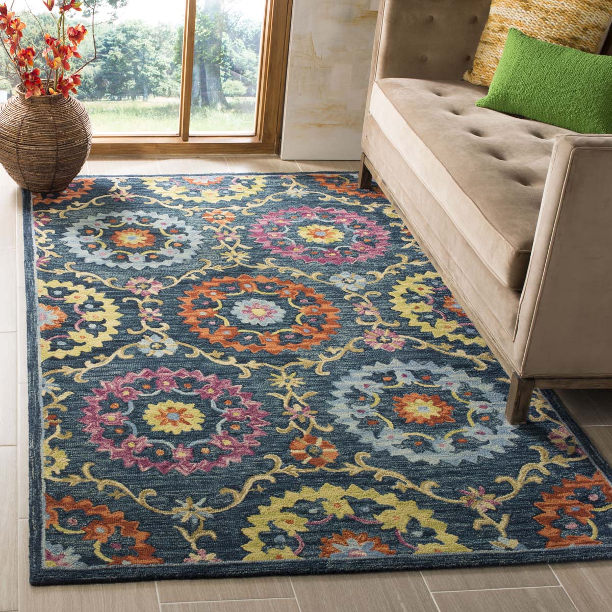 Safavieh Suzani 328 Rug, SZN328 - Blue / Multi