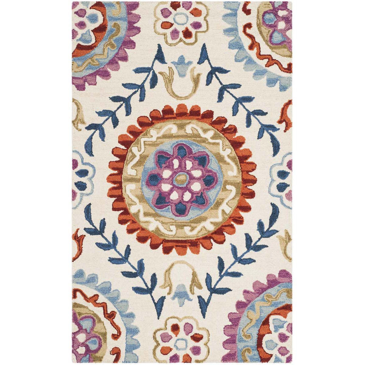 Safavieh Suzani 374 Rug, SZN374 - Ivory / Multi