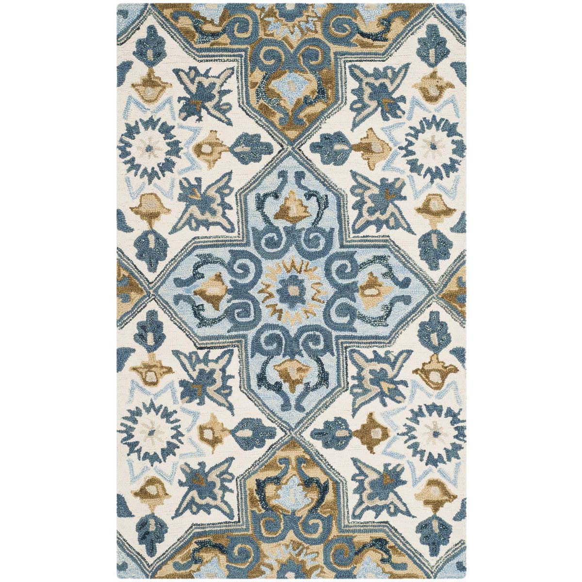 Safavieh Suzani 380 Rug, SZN380 - Ivory / Blue