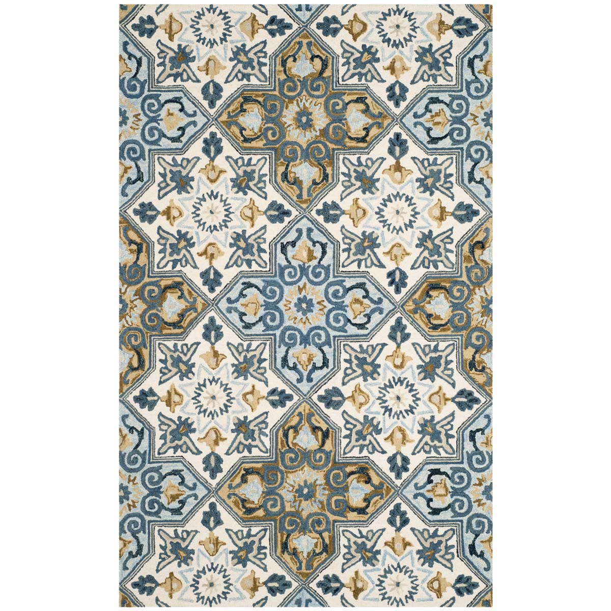 Safavieh Suzani 380 Rug, SZN380 - Ivory / Blue